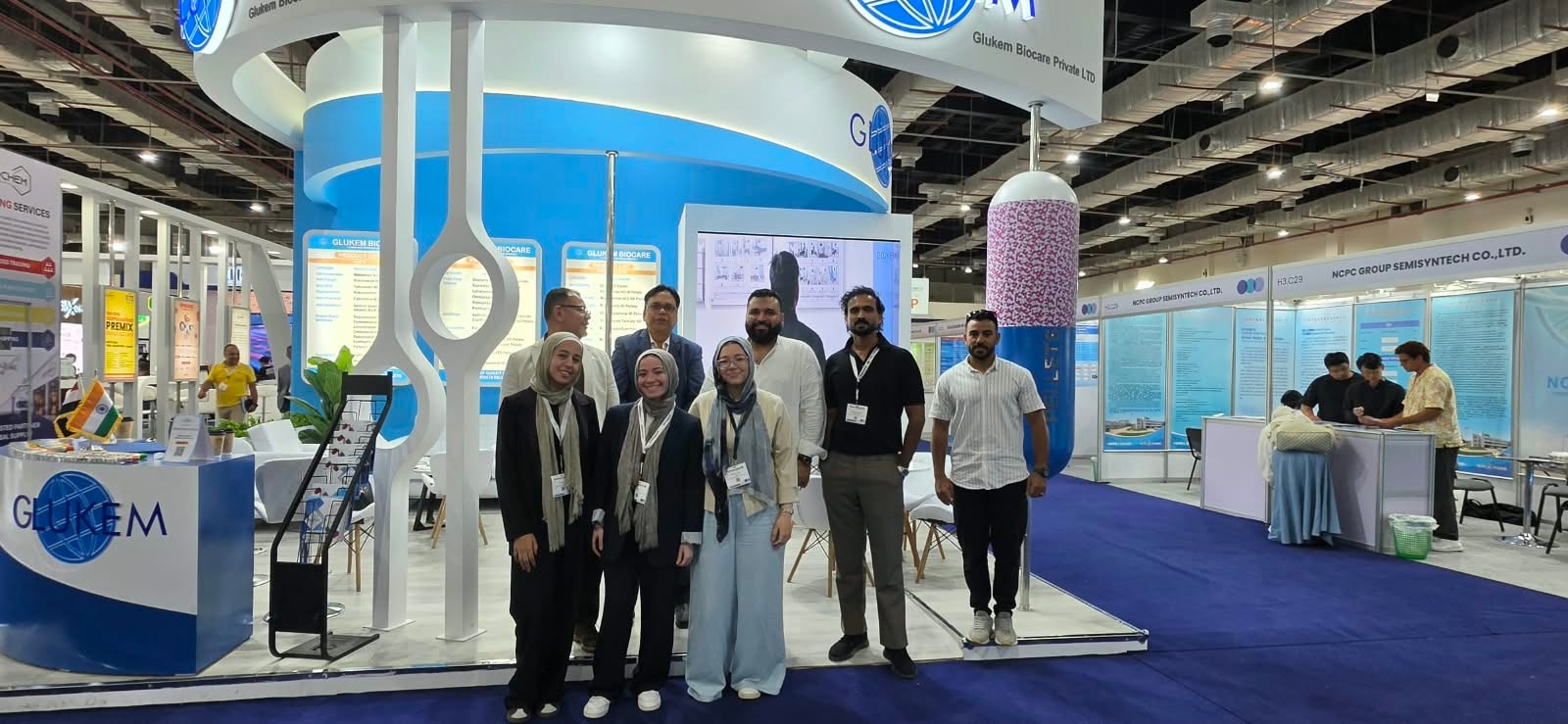 AFT Chemicals representatives at the Glukem Biocare exhibition booth
